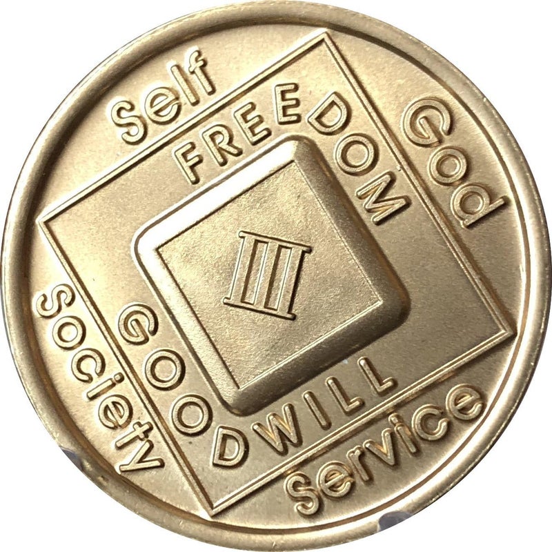 Narcotics Anonymous Store 3 Year NA Medallion Official Bronze Chip III - Image 3
